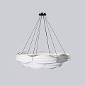 Modern metal glass chandelier 3d model