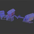 Miniature Model Train With Multiple Carriages And Station Platform Structure