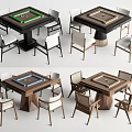 Modern Stylish Entertainment Game Tables with Wooden Design and Matching Chairs Set