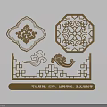 Sculpture Carvings With Floral Octagonal Designs Cloud Motifs Using Laser Engraving Silk Screen Printing