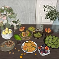 Modern fruit combination 3d model