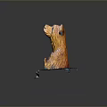 Cute Brown Bear Toy Figurine With Smooth Fur And Colorful Base Design