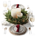 Modern Tableware Christmas Tableware 3d model