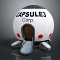 Capsule3 Corp Spherical Capsule Featuring White Body Black Top Red Dots And Ladder
