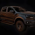 Ford Pickup Truck With Rugged Exterior Design And Off Road Tires In Dark Finish