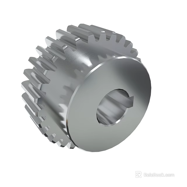 Mechanical Metal Gear Component With Sharp Teeth And Center Hole Structure 3d model