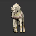 Cute White Pony Doll With Pink And Yellow Decorative Details And Lace Accents