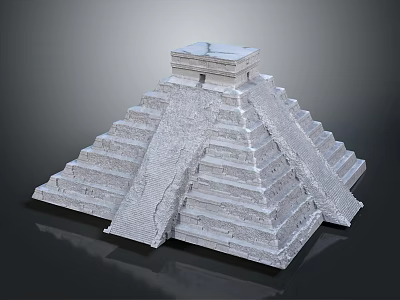 Detailed Ancient Stepped Pyramid Structure With Stone Layers And Top Platform 3d model