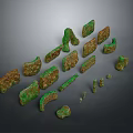 Natural Wood Stone Irregular Shapes With Green Brown Textures And Decorative Pieces