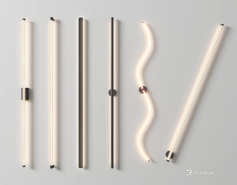 Contemporary Wall Lamps With Sleek Curved And Straight Design For Home Decor 3d model 