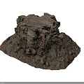 Rustic Wood Stone Crafted Sculpture With Layered Structure And Natural Surface Texture 3d model