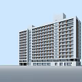 Modern Multi Storey School Building With Sleek Exterior And Regular Window Arrangement 3d model