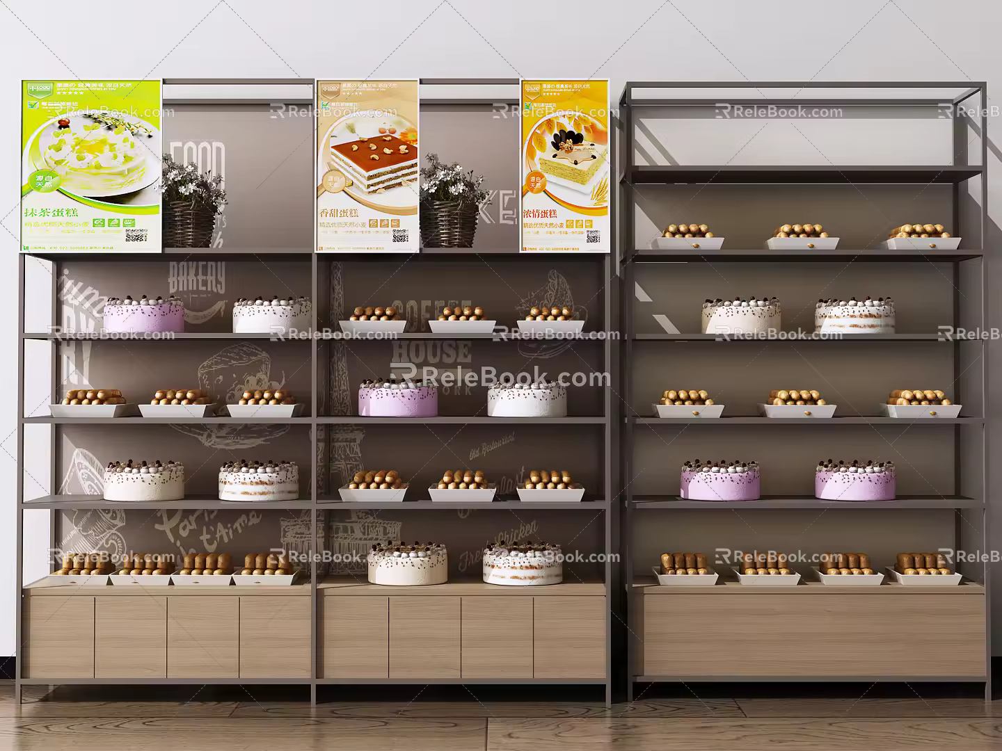 Modern Display Cabinet Cake Bread Display Cabinet Fresh-keeping Cabinet Container 3d model