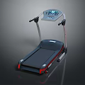 Contemporary Treadmill With Digital Control Panel Black Running Belt And Red Frame