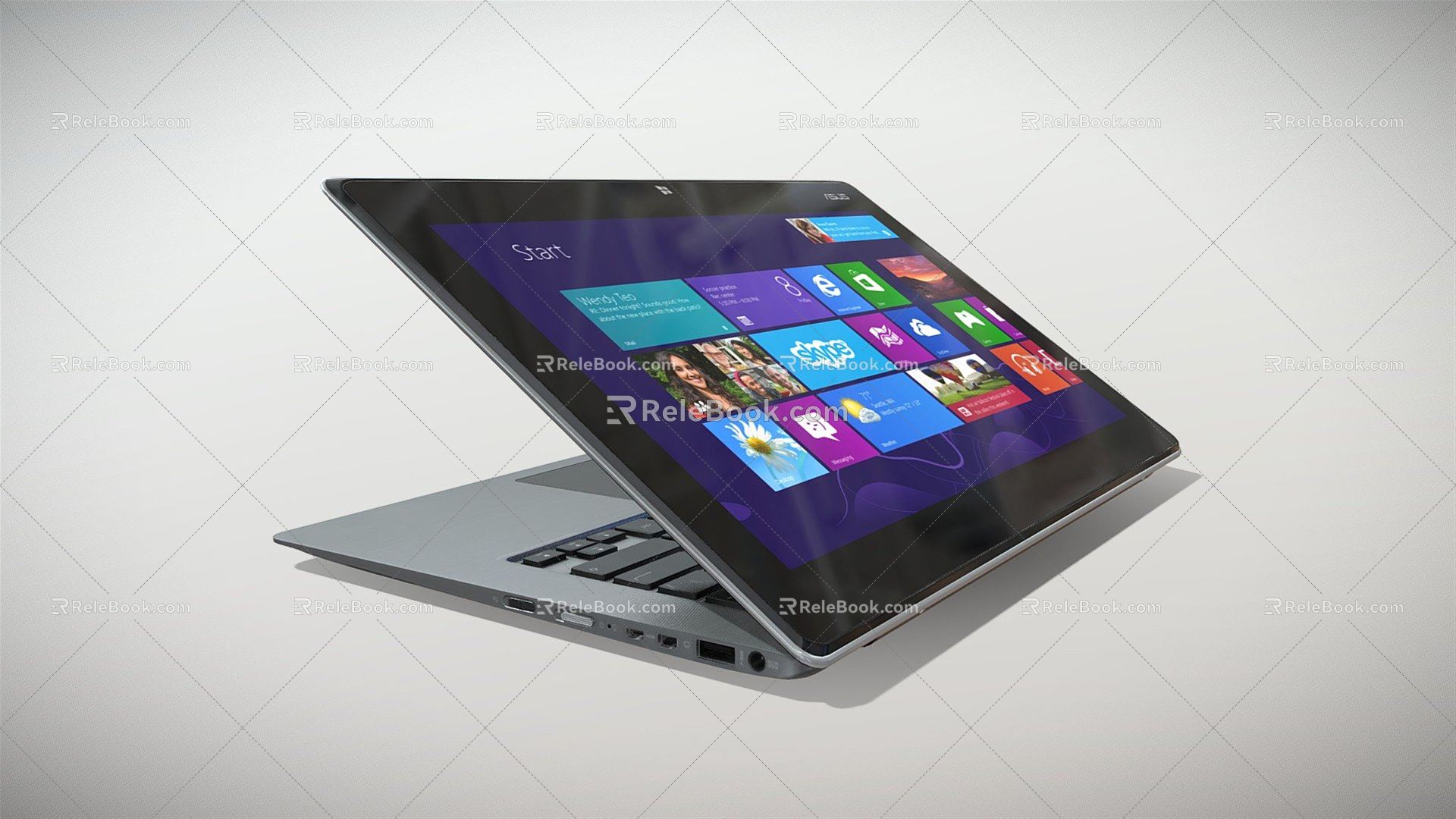 Modern Laptop Asus Hybrid Dual Screen Ultrabook 3d model