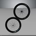 Pair of Mountain Bike Wheels With Black Tires And Spoke Design Structure