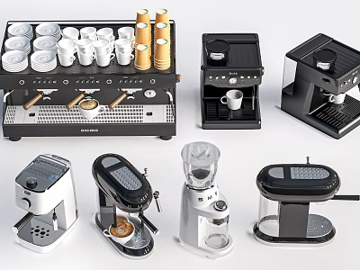 Smart Coffee Machines With Espresso Makers And Automatic Brewing Devices 3d model