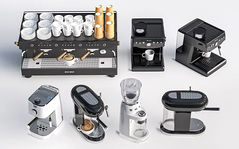 Modern Coffee Machine Coffee Supplies Bean Grinder 3d model