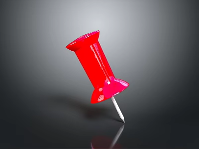 Red Thumbtack with Metal Point for Office and Home Stationery Use 3d model