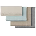 Various Color Curtain Fabric Samples Displayed in Soft Tones and Textures 3d model