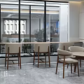 Modern Public Office Area With Desks Computers Ergonomic Chairs Large Windows And Potted Plants