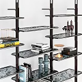 Sleek Modern Bookcase Design With Multi Tiered Shelves Books And Decorative Items