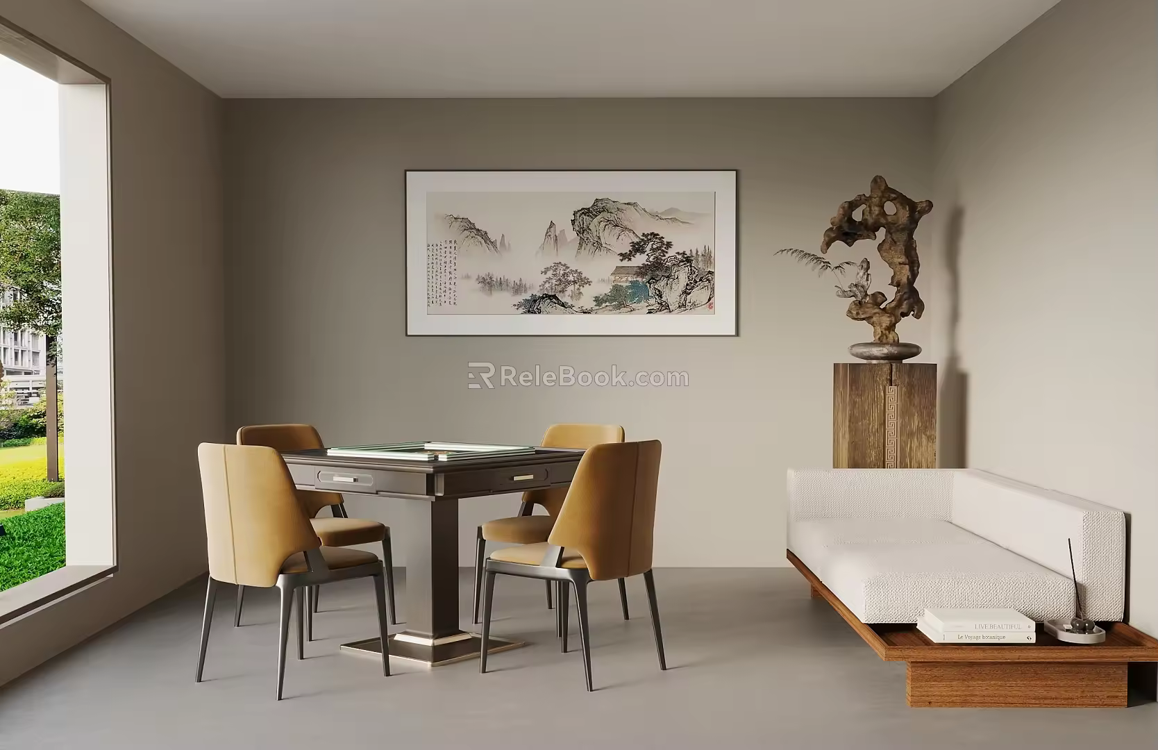 Modern Chess and Card Room Mahjong Table 3d model