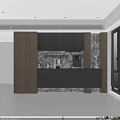 Modern Sideboard Design With Wooden Black Cabinets Illuminated Marble Backsplash And Appliances In Spacious Room