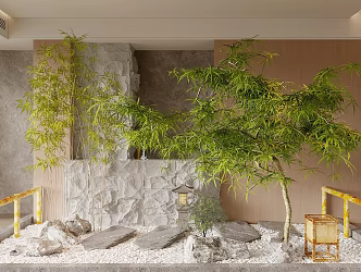New Chinese Maple Feather Maple Arbor Landscape Sick Landscape 3d model