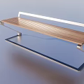Modern Outdoor Landscape Bench With Wooden Slats And Metal Frame Design
