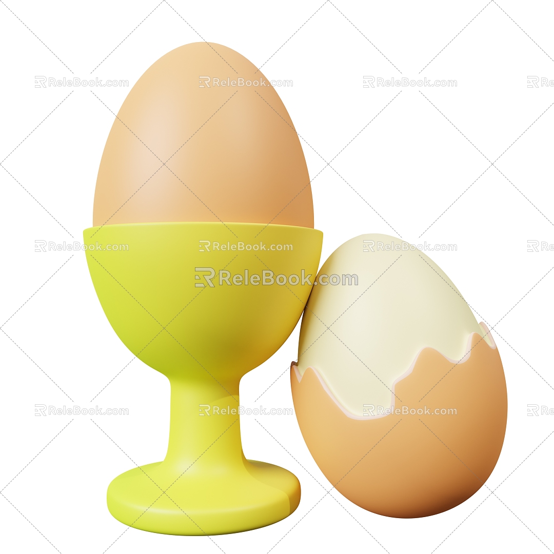 Modern Egg Cooked Egg Food 3d model