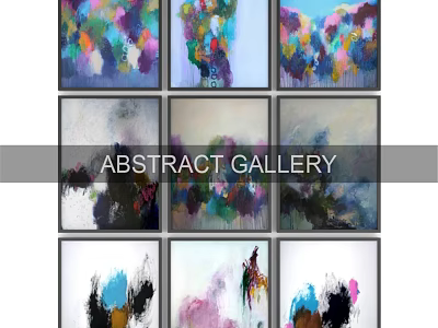 Framed Abstract Art Collection For Gallery Wall Display With Colorful Paintings 3d model