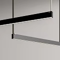 Modern Linear Chandelier With Two Metal Bars Hanging In Minimalist Interior Design