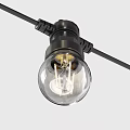 Industrial Style Pendant Lights With Black Metal Frame And Clear Glass Bulbs