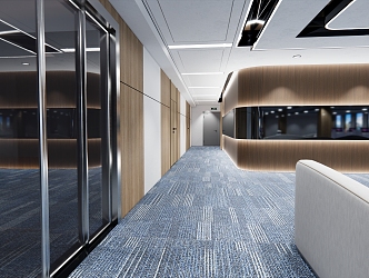 office area aisle office corridor company corridor business office area aisle corridor decoration effect 3d model