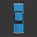 Classic Blue Vintage Sedan With Chrome Accents Shiny Silver Wheels And Reflective Surface