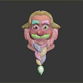 Game and Movie Character With White Long Hair Braided Beard And Red Nose