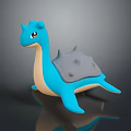 Blue Cartoon Character With Gray Bumpy Shell And Light Colored Underbelly 3d model
