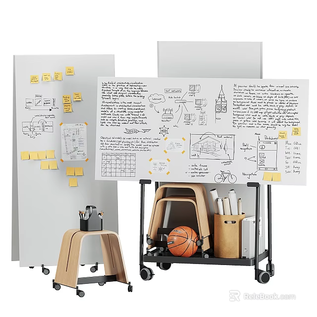 Creative Workspace With Musical Instruments And Art Supplies For Artists And Musicians 3d model 
