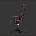 Ergonomic Gray And Red Gaming Chair With Padded Seat Adjustable Armrests And Swivel Base