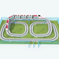 Mini Shuttle Space Shuttle Rail Train 3d model