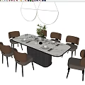 Modern Dining Table and Chair Combination Dining Table and Chair 3d model