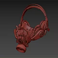 Professional Medical Respiratory Protective Mask With Adjustable Headband Red Design Filter Unit