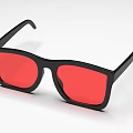Stylish Black Frame Sunglasses With Red Lenses For Daily Fashion Wear