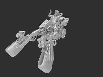 3D Model Futuristic Motorcycle With Complex Mechanical Structure And Detailed Parts 3d model