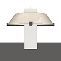 Modern Minimalist Table Lamps With Cream Colored Lampshades And Square Bases
