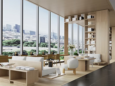 Modern reception area Sales office Negotiation area 3d model