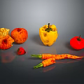 Colorful Fresh Vegetables Display With Yellow Bell Pepper Red Tomato And Carrot