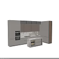 Modern Open Kitchen Interior With Marble Countertop Island Cabinets Appliances And Lighting