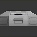 Modern Futuristic Tech Device Featuring Blue Illuminated Panels Central Logo And Sleek White Finish